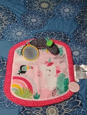 NWT Pink Unicorn Baby Activity Mat with Hanging Toys